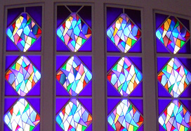 Glas in lood gemaakt in 1959 voor R.K. kerk op Aruba